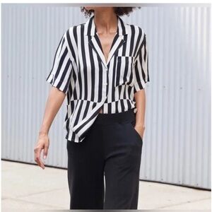 NWT AYR Black and White Striped Women's Top